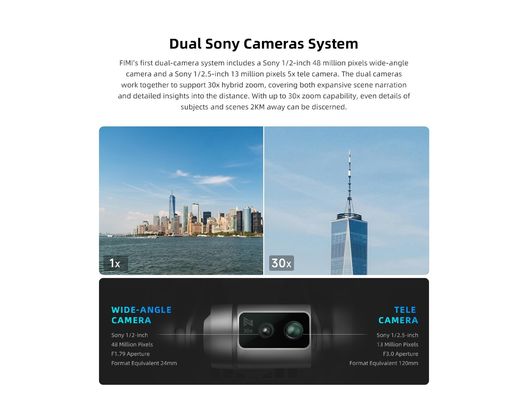 3-Achsen-Gimbal-Kamera-Drohne Fimi X8 Tele 4k 60fps Bürstenloser Motor für 37 Minuten Flugzeit