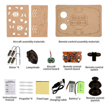 2.4g Fernbedienung Quadcopter Set Bemay Spielzeug Holz montieren pädagogische Rc Drohne Kit