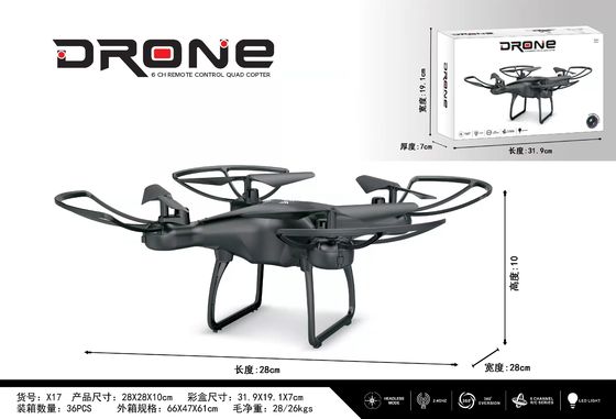 Kartongröße 66X47X61 BLACK Kreatives Spielzeug Flugzeug Fernbedienung Drohne Flugzeug für Multiplayer-Spaß
