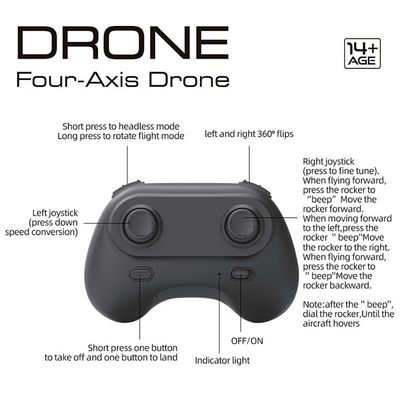 Mini-Fernbedienung für Spielzeugflugzeuge mit 360-Grad-Rotation und LED-Leuchten Montagezustand Einsatzbereit X11 ORANGE