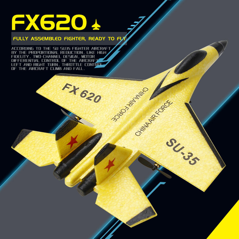FX620 2.4GHz 2-Kanal Schaum RC Flugzeug Modell Gleiter RC Jet Flugzeug mit Ladezeit von 60 Minuten und 3,7V 150mAh Batterie